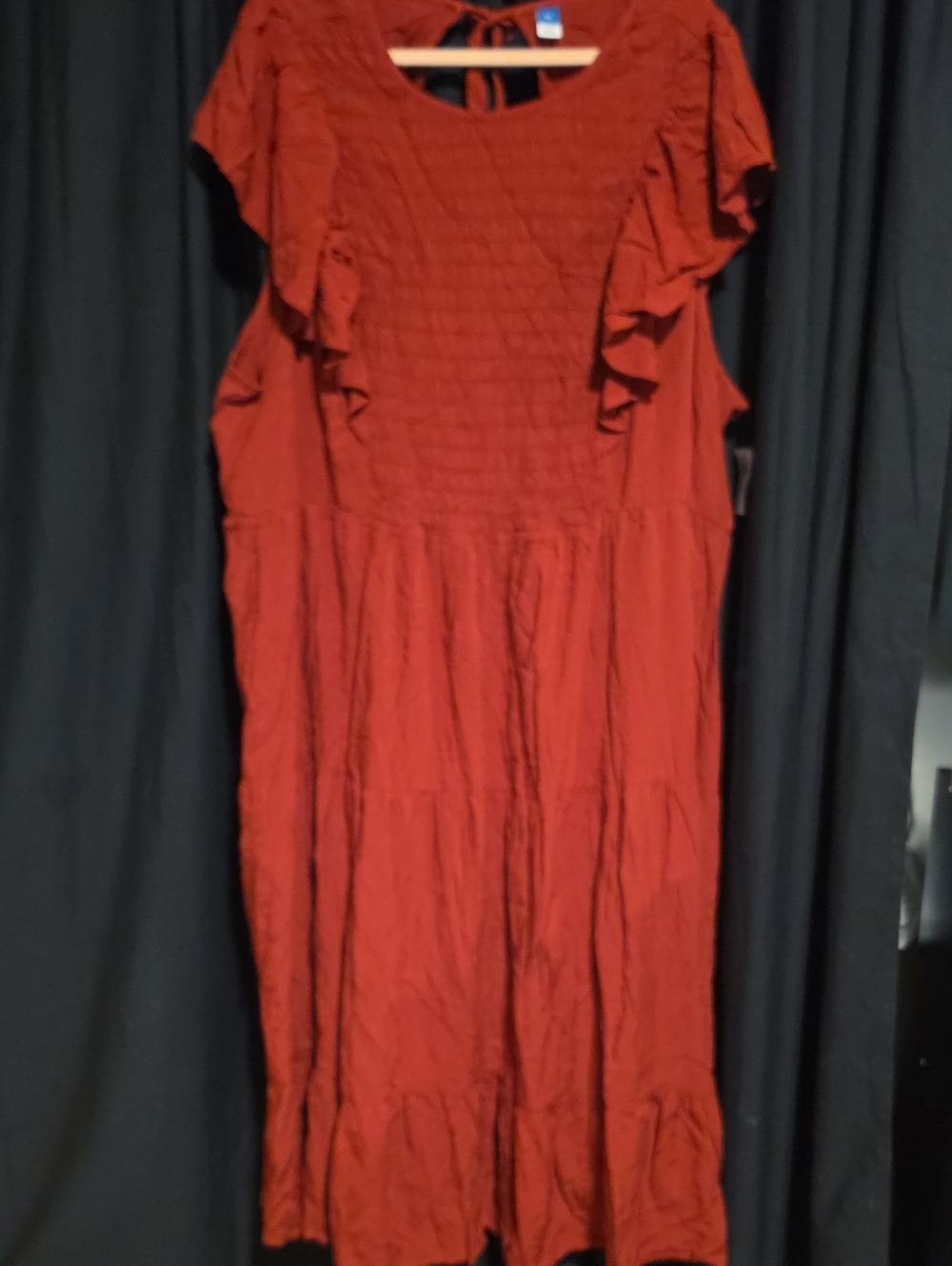 Old Navy Rust Red Ruffle-Trim Maxi Dress